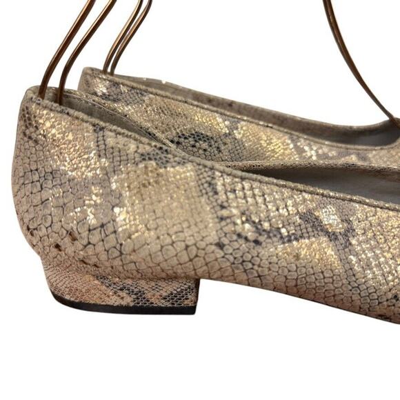 Vaneli Van Eli Nappa Metallic Leather Snake Print Slip On Loafers Shoes sz 10 W - Picture 12 of 16